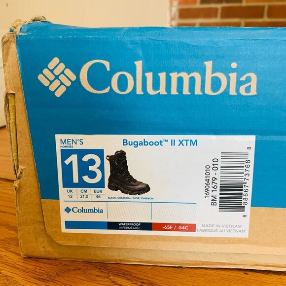 Columbia Bugaboot Plus II XTM Omni Heat Mens Boot #BM 3876-010 Black Charcoal - Picture 14 of 15